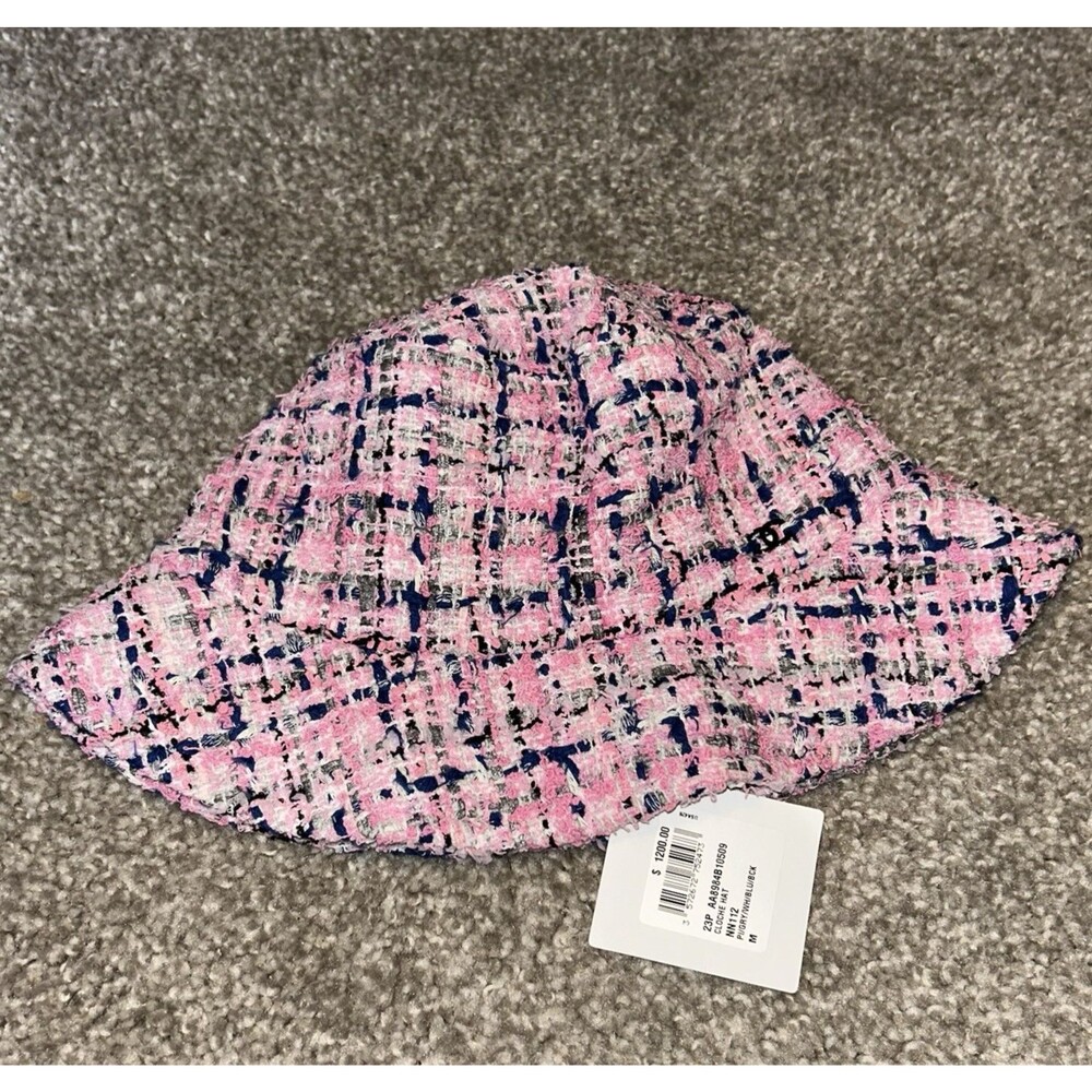 Chanel 23P Cloche Bucket Hat Cap Pink Tweed Women's Medium | AA8984B10509 NN112